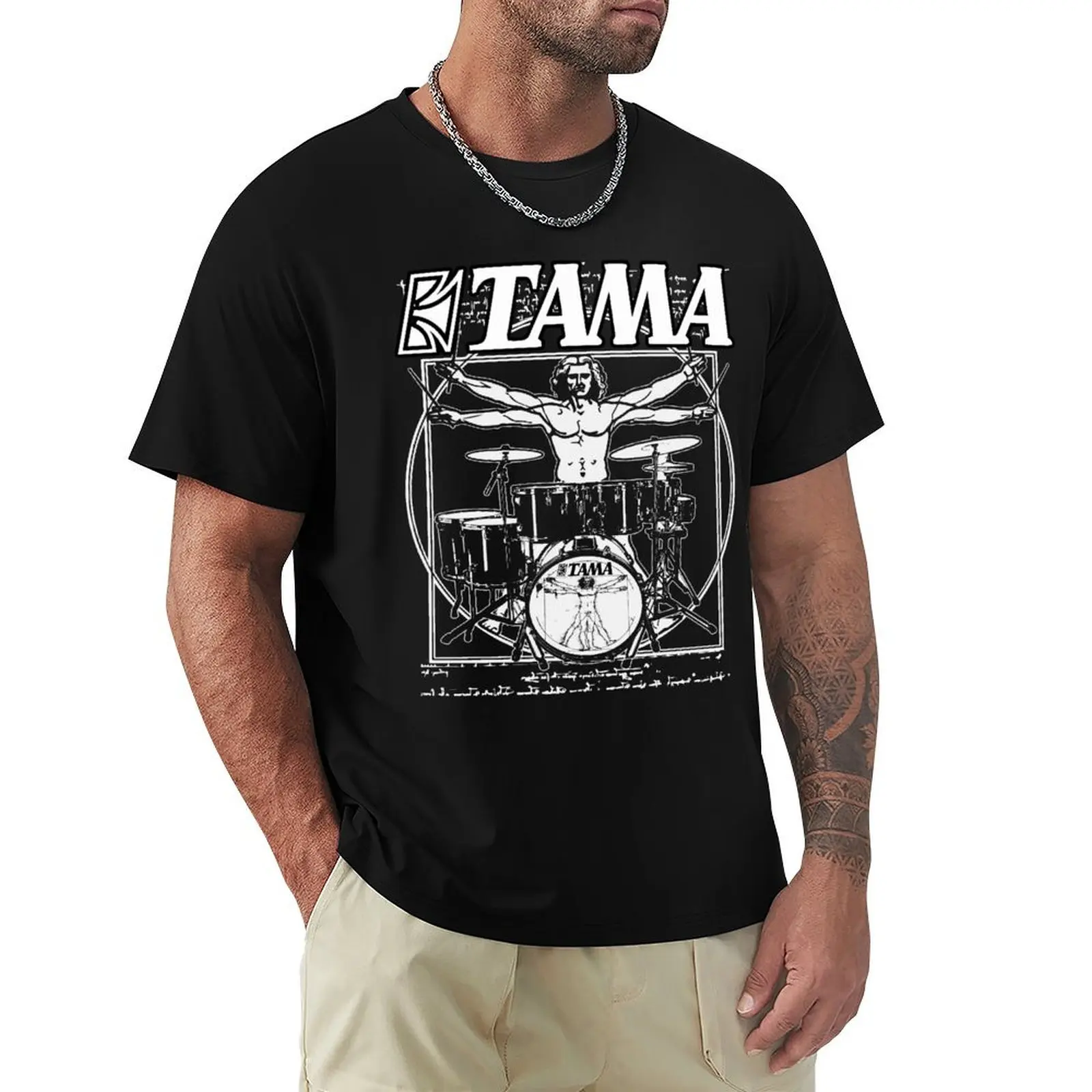 Футболка VITRUVIAN MAN TAMA DRUMS Легкая повседневная летняя футболка