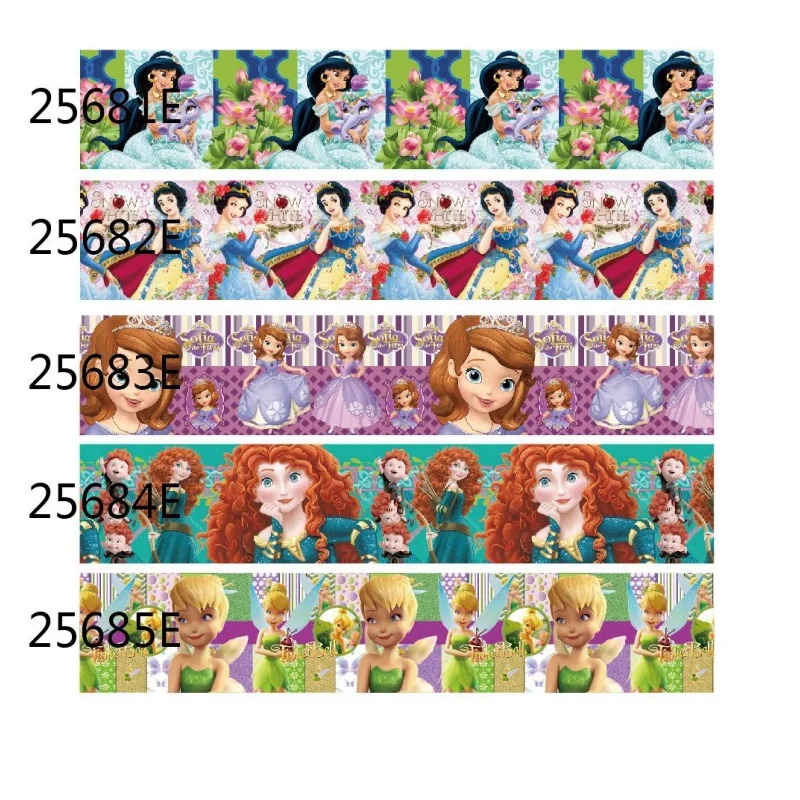 5yards Disney Princess Grosgrain Ribbon 25MM 38MM for Hairbows DIY