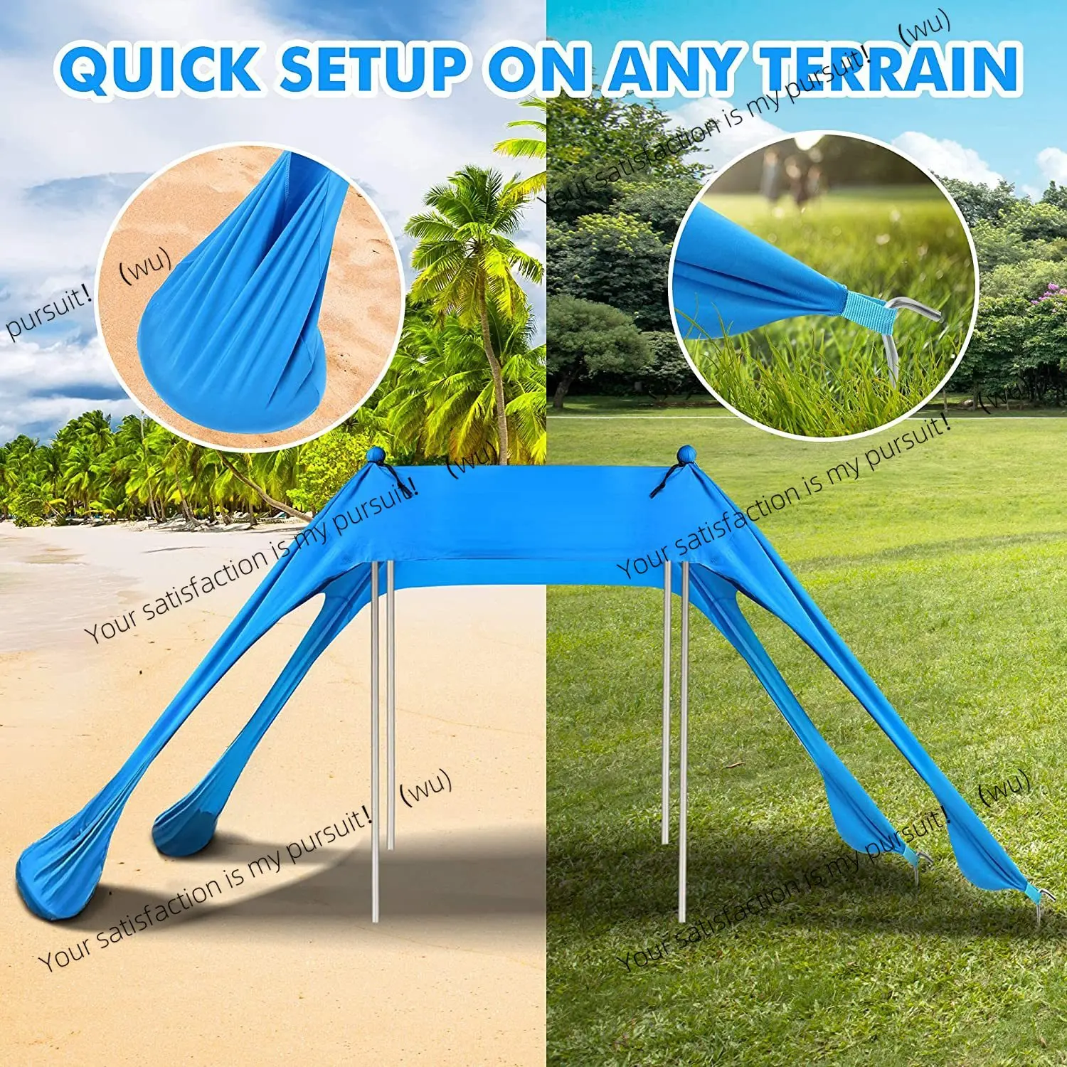 ZOCI  Outdoor portable beach tent outdoor curtain seaside cool pergola camping canopy