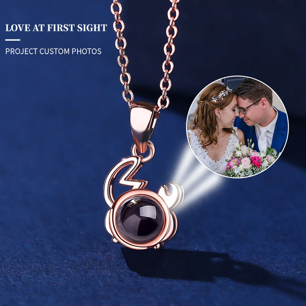 

New Fashion 12 Constellation HD Projection Customized Women's Necklace Wedding Birthday Commemorative Gift