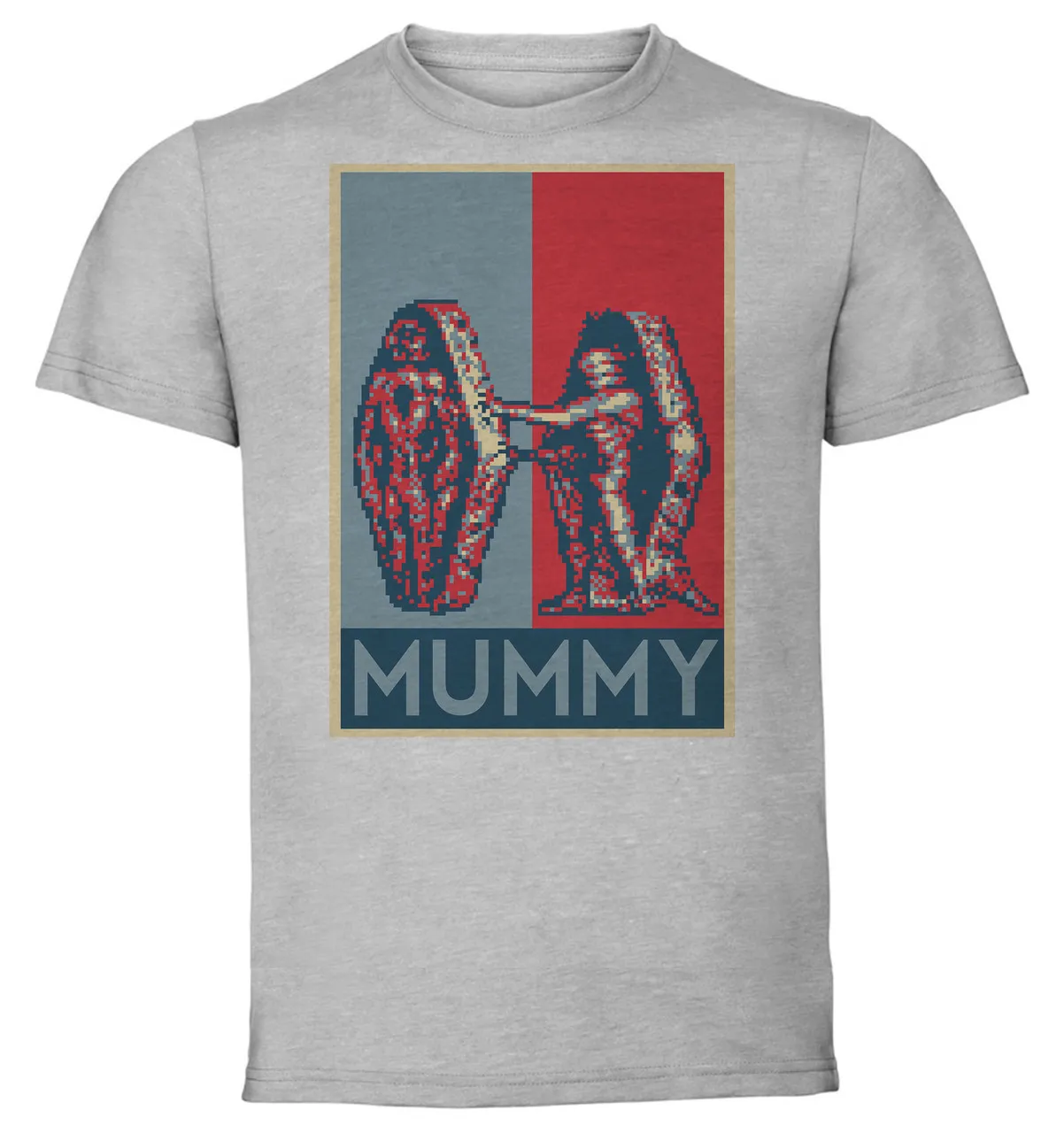 T-Shirt Unisex Grey Propaganda Pixel Art Castlevania Symphony Of The Night Mummy