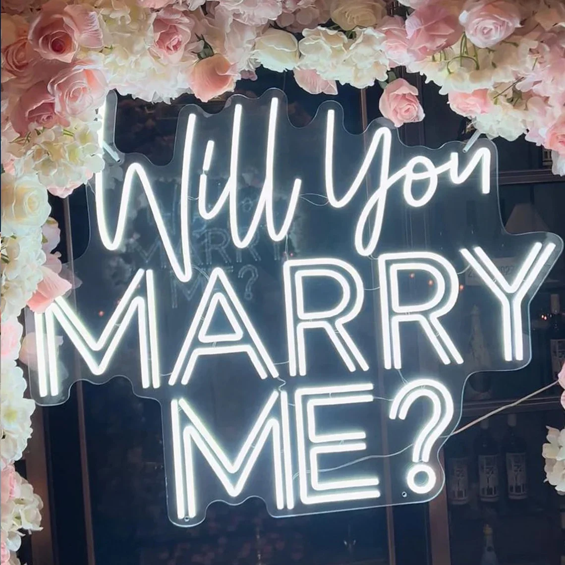 나와 결혼할래? LED 네온 사인, 사용자 정의 약혼 파티 결혼 제안 네온 불빛 장식 웨딩 잔디 벽 배경 장식