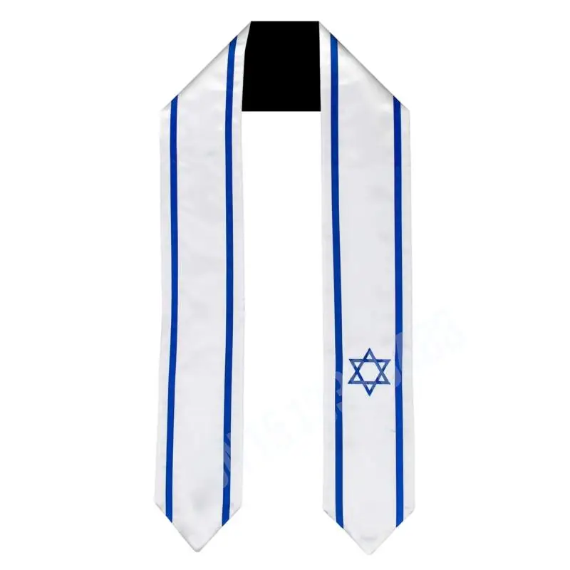 

Israel Flag Scarf Top Print Graduation Sash Stole International Study Abroad Adult Unisex Party Accessory