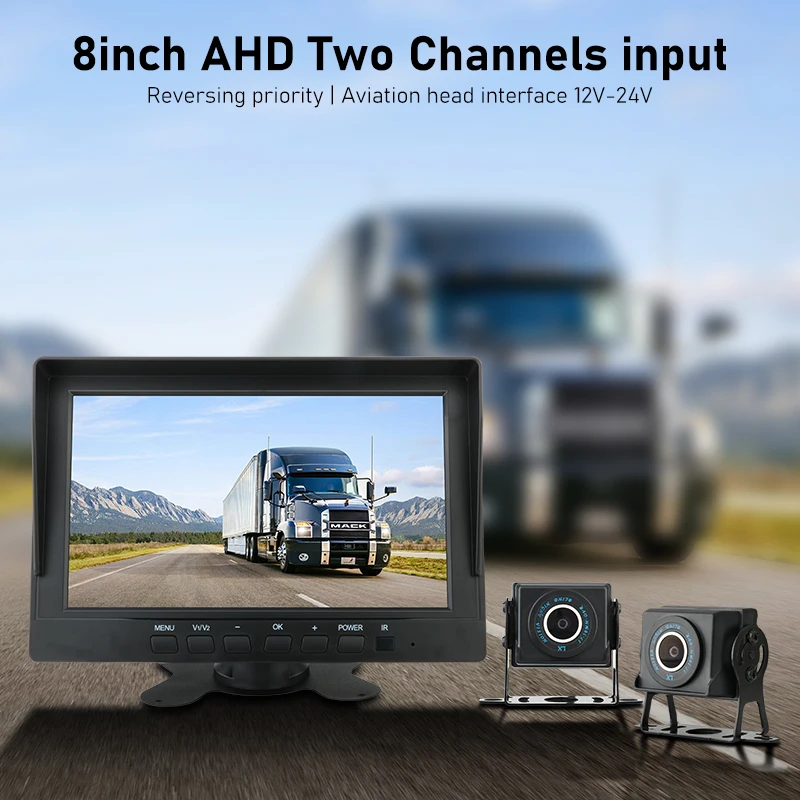 JMCQ 8 pollici AHD 1080P telecamera per retromarcia per auto con Monitor per camion Bus Paking fotocamera impermeabile Super Night Vision Eazy