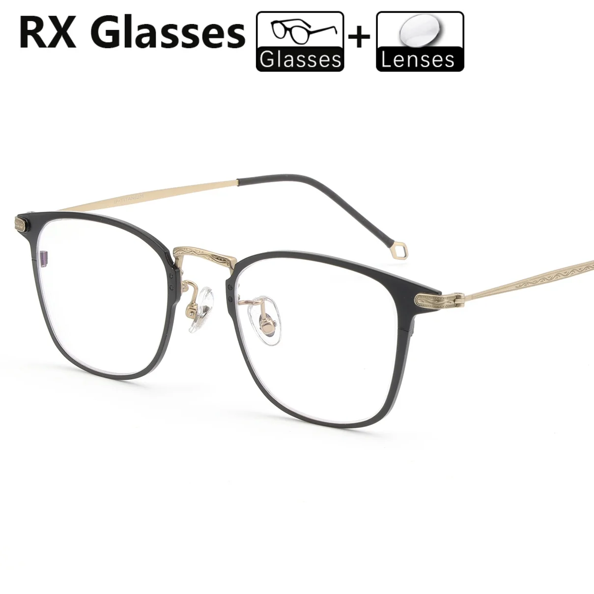 

RX Retro Optical Eyewear Custom Prescription Glasses For Men Myopia Hyperopia Lenses Anti-Reflection Progressive Daily Office