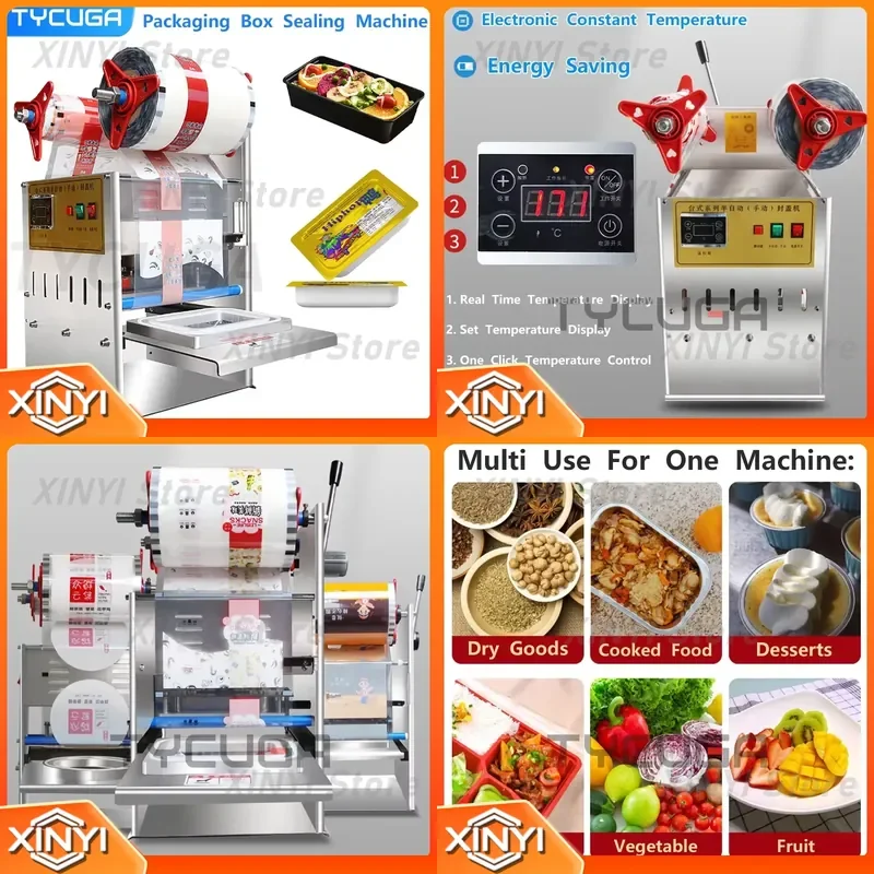 for Manual Electric Sealer Food Container Packaging Plastic Cup Machine Meal Box Seal Machine Customized Size Round Rectangle