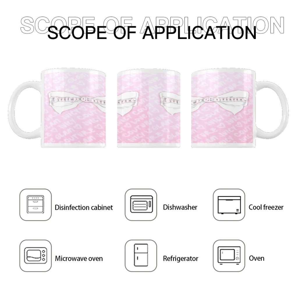 Hot-Sale-Like-Juicy-Couture-Style Coffee Mug Wrap, 11oz Sublimation Ceramic Tea Cup,Beer Mugs,Milk Cups Surprised Gift For kids