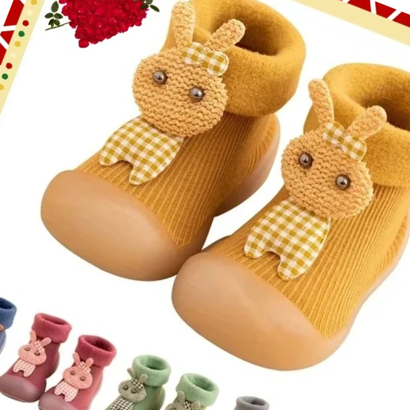 

Autumn and Winter Baby Toddler Shoes Thickened and Warm Indoor Baby Shoes Cute Cartoon Children Breathable Home