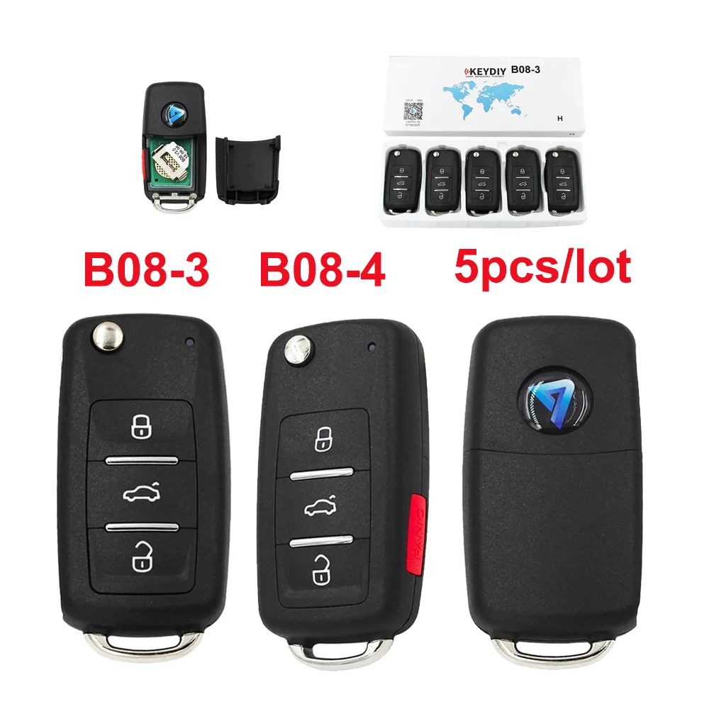 5pcs/lot KEYDIY B08 3 B08-4 Button B Series Universal KD Remote Control Smart Car Key For KD900/MINI/KD-X2 Programmer