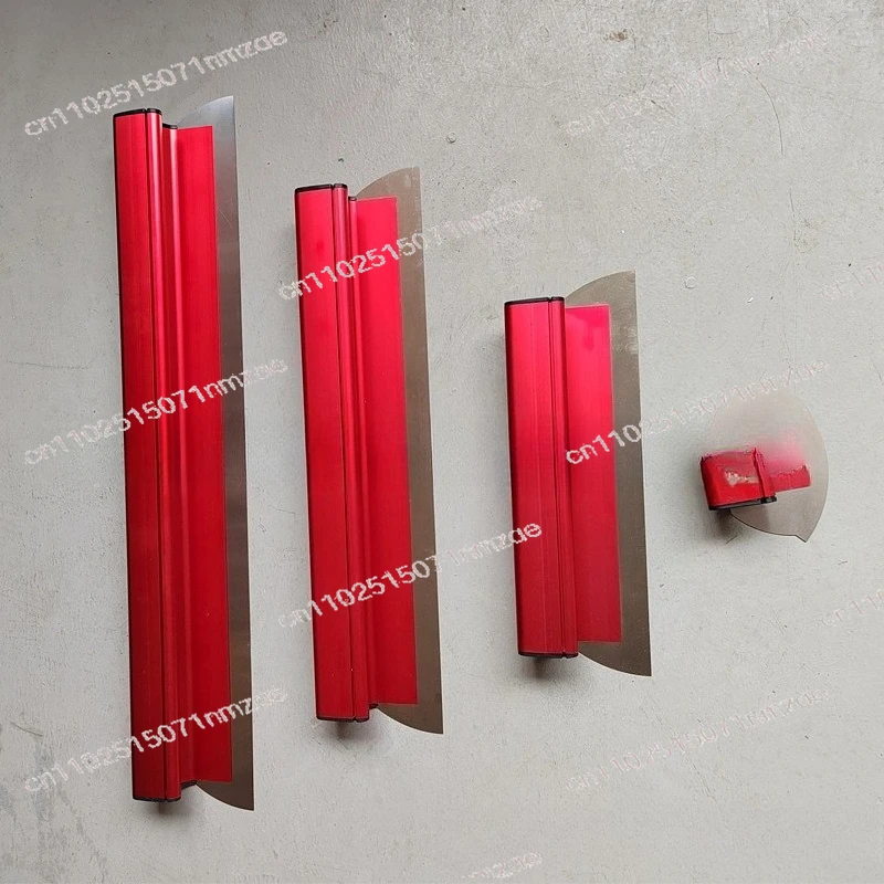 Extendable Pole Wall Scraper Smoothing Set - Stainless Steel & Plastic Putty Knife for Cement, Mortar, Gypsum, Paint Application
