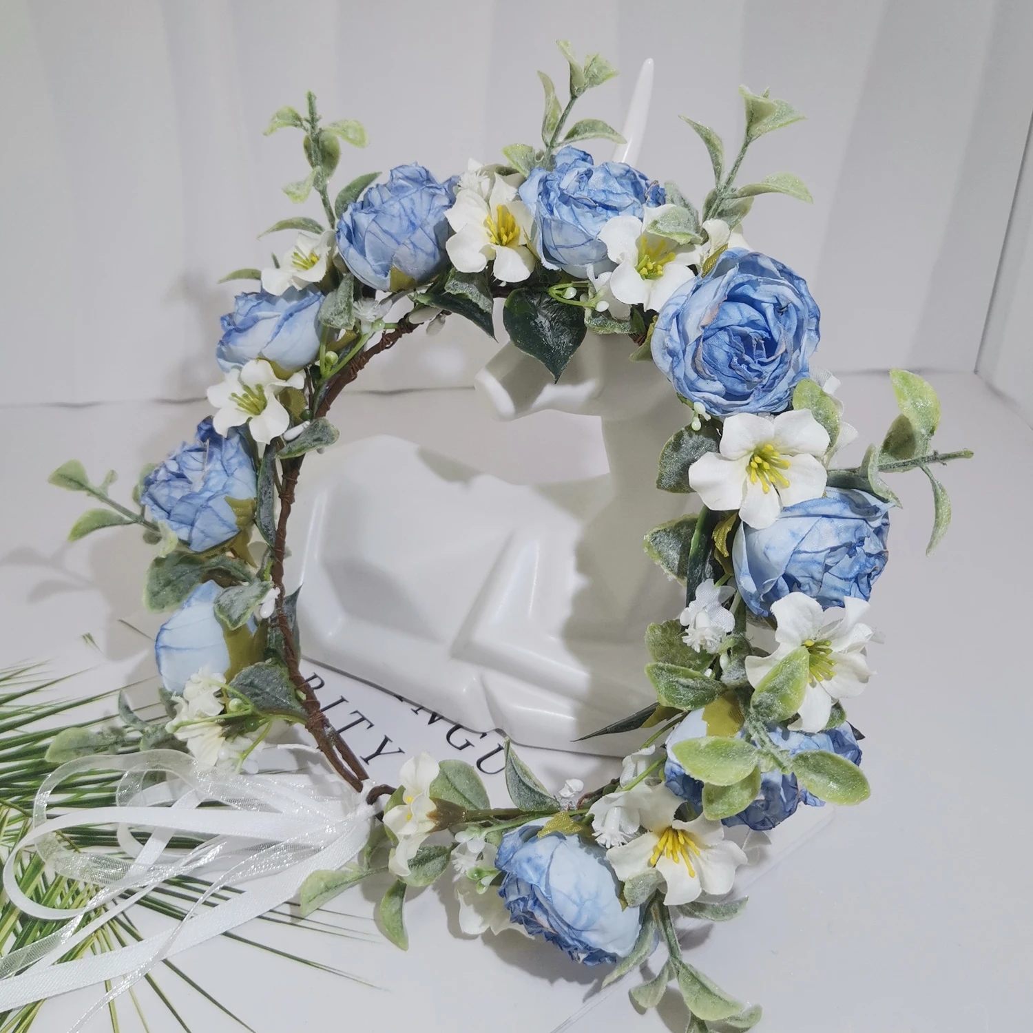 Adjustable RoseFlower Headband Wedding Hair Accessories Women Headdress Engagement Headwear Bridal Hairwear Floral Flower crown