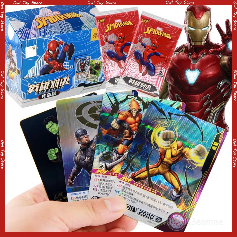 

Card Kayou Marvel Collection Legendary Edition Spider-Man Iron Man Hero Duel Competitive Combat Laser Phantom Card Kid Toy Gift