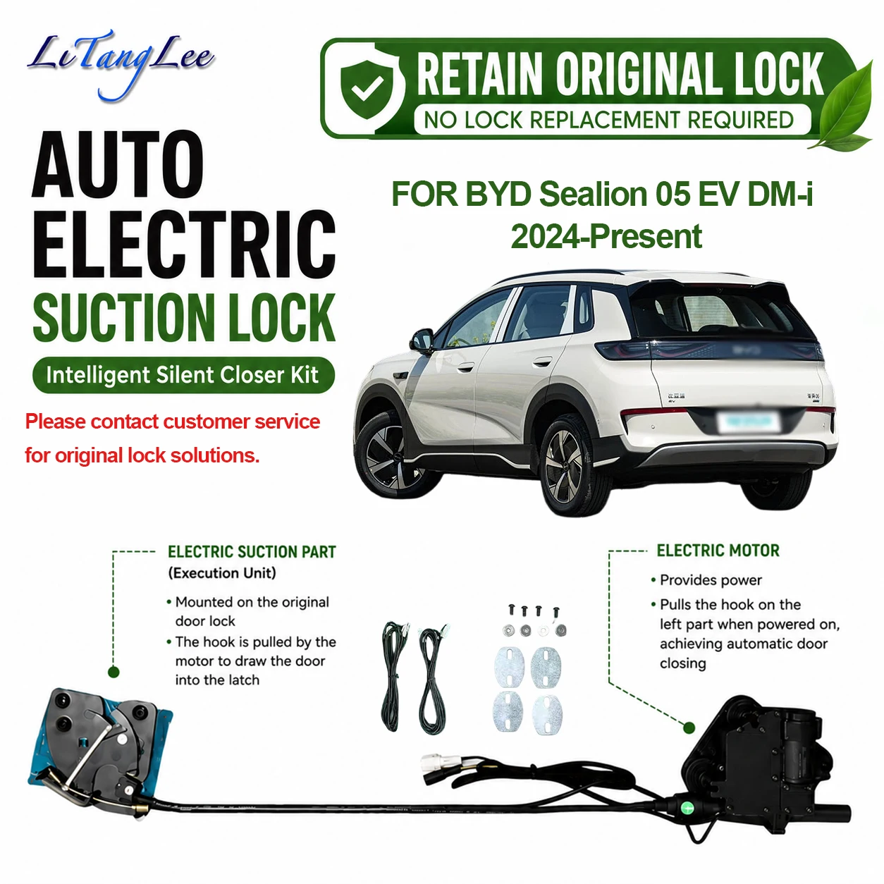 For BYD Sealion 05 EV DM-i 2024-Present Electric Soft Close Door  Kit Automatic Door Closing Plug & Play Original Lock Retained