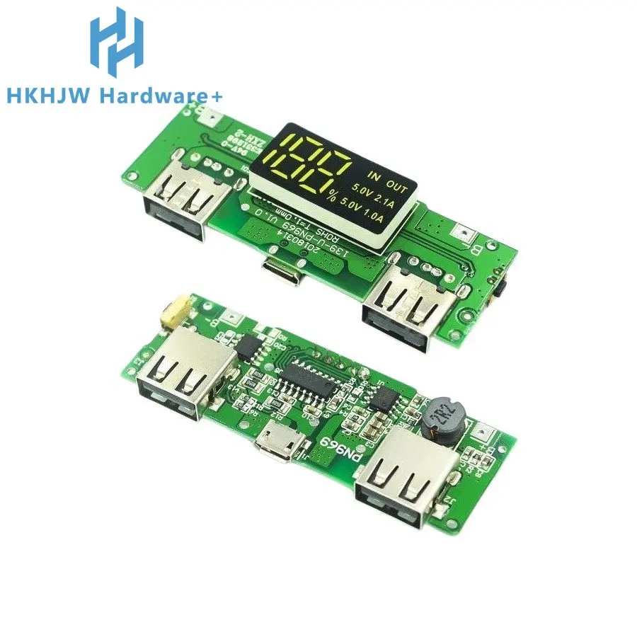 Lithium Battery Charger Board LED Dual USB 5V 2.4A Micro or Type-C USB Mobile Power Bank 18650 Charging Module