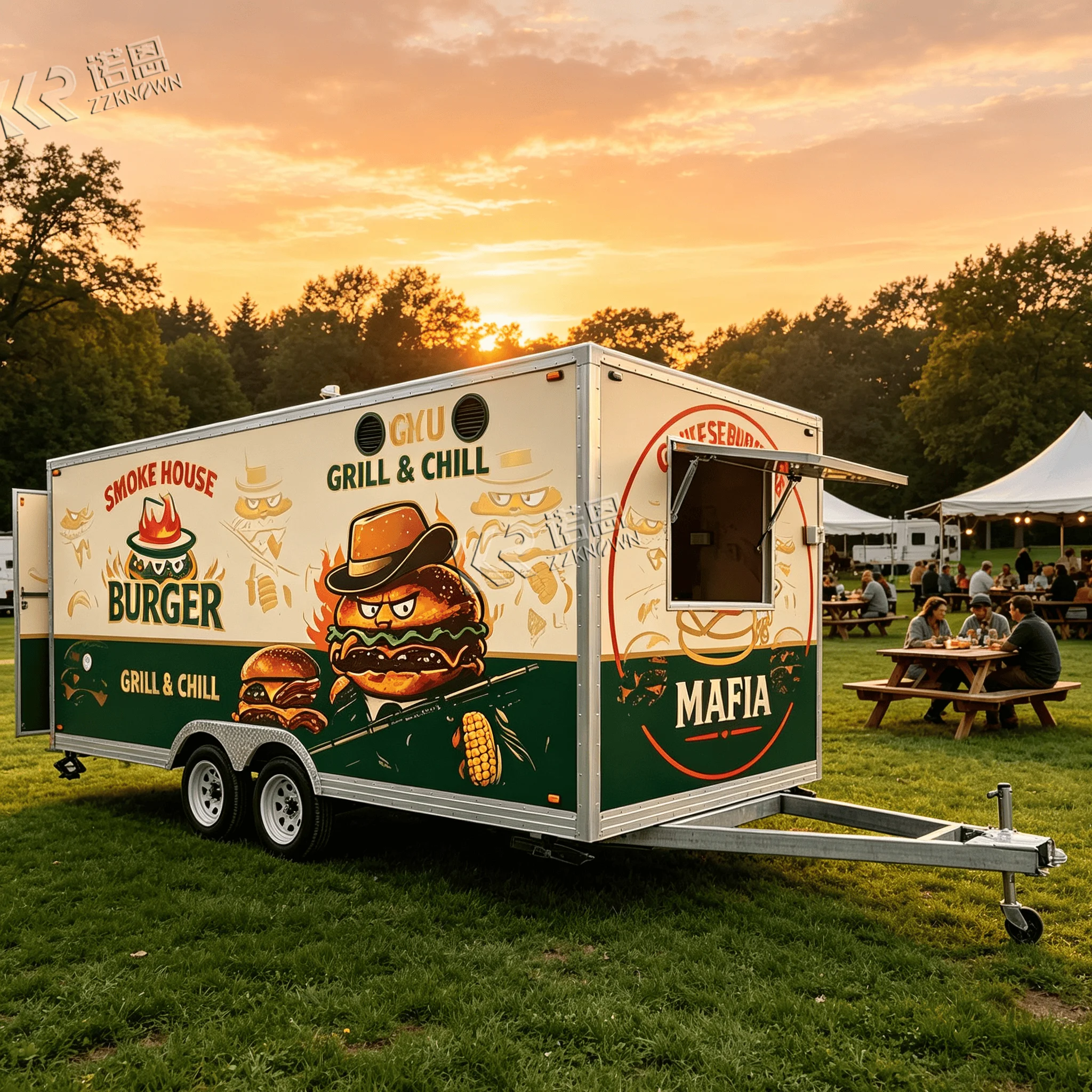 owable Mobile Food Trailer With Waste‑Water Tank for Food Truck Park Multi‑Cuisine Operation