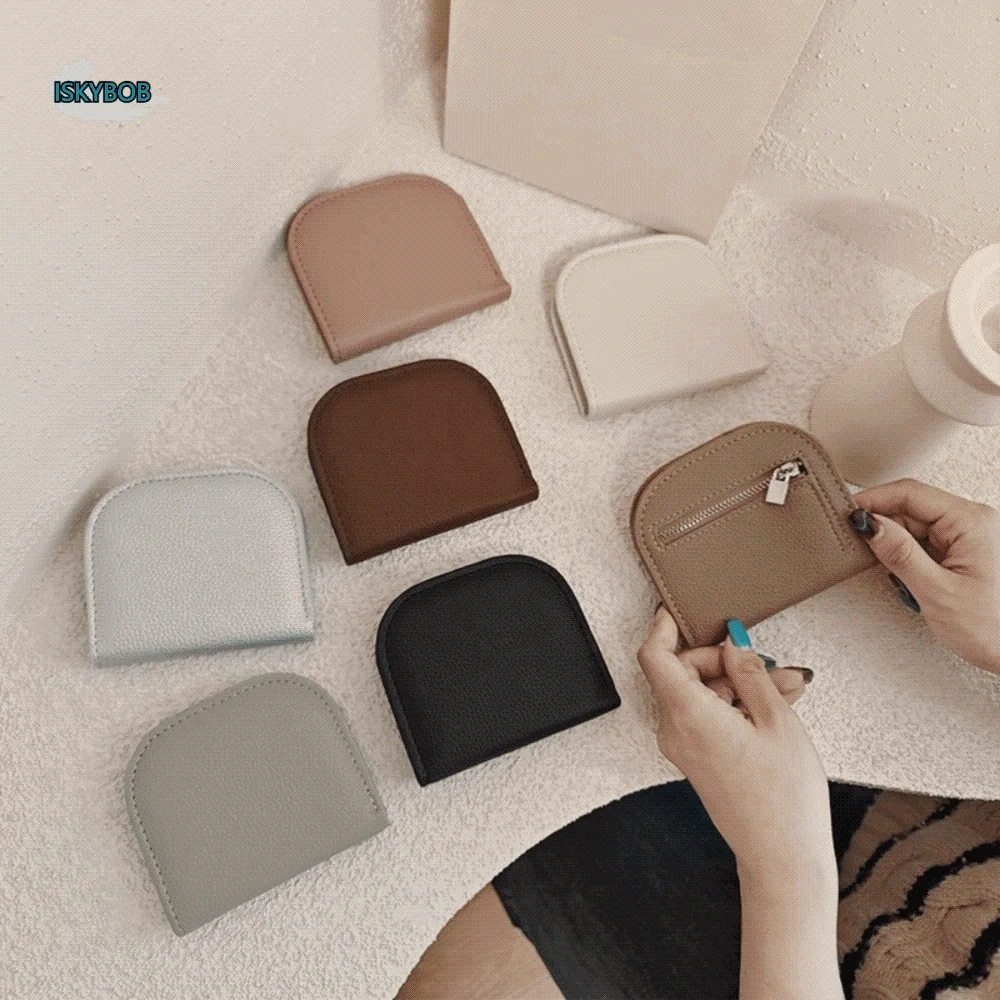 

Portable Zipper Short Wallet Mini Korean Style Coin Purse Multi-card Solid Color PU Leather Card Holder Outdoor