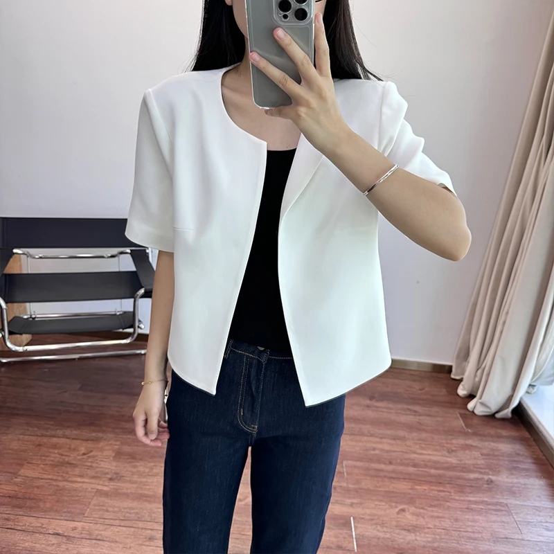 

Универсальная тонкая женская верхняя одежда Meecion из ацетата, свободного кроя, устойчивая к сминанию, гладкая, для летнего сезона, чистый...