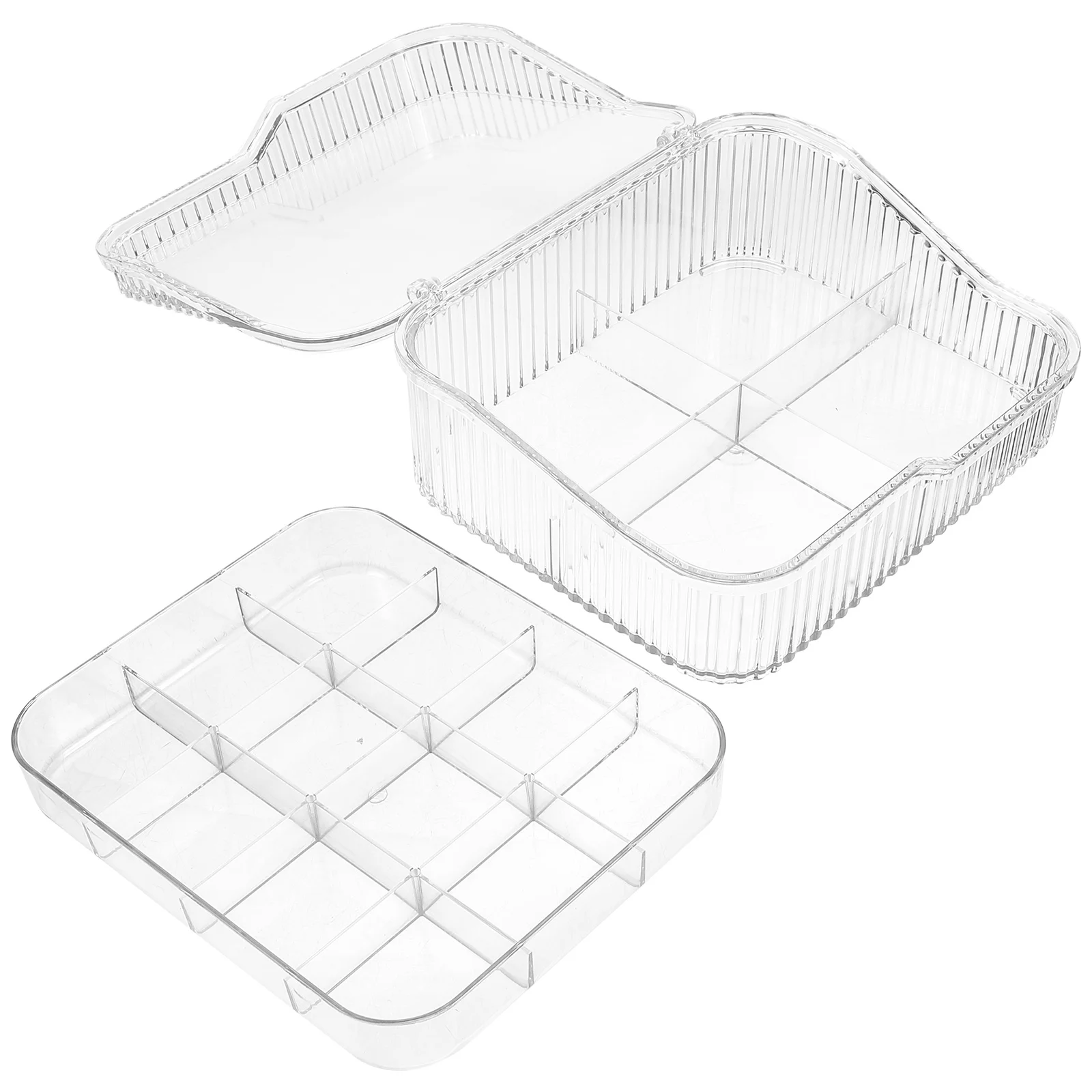 

Portable 16 Compartments Jewelry Storage Box Organizer Earrings Necklace Holder Clear Stackable Container Desktop Pcs