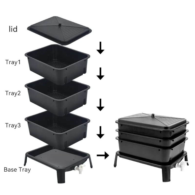 Worm Box Compost Bin Cross-border Gardening Garden Outdoor Organic Fertilizer, Household Food Waste