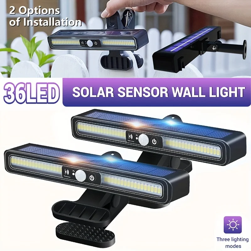 

Clip On Solar Motion Lights Outdoor Waterproof,Solar Fence Lights Outside with 36 LEDs, Portable Solar Powered Security Light