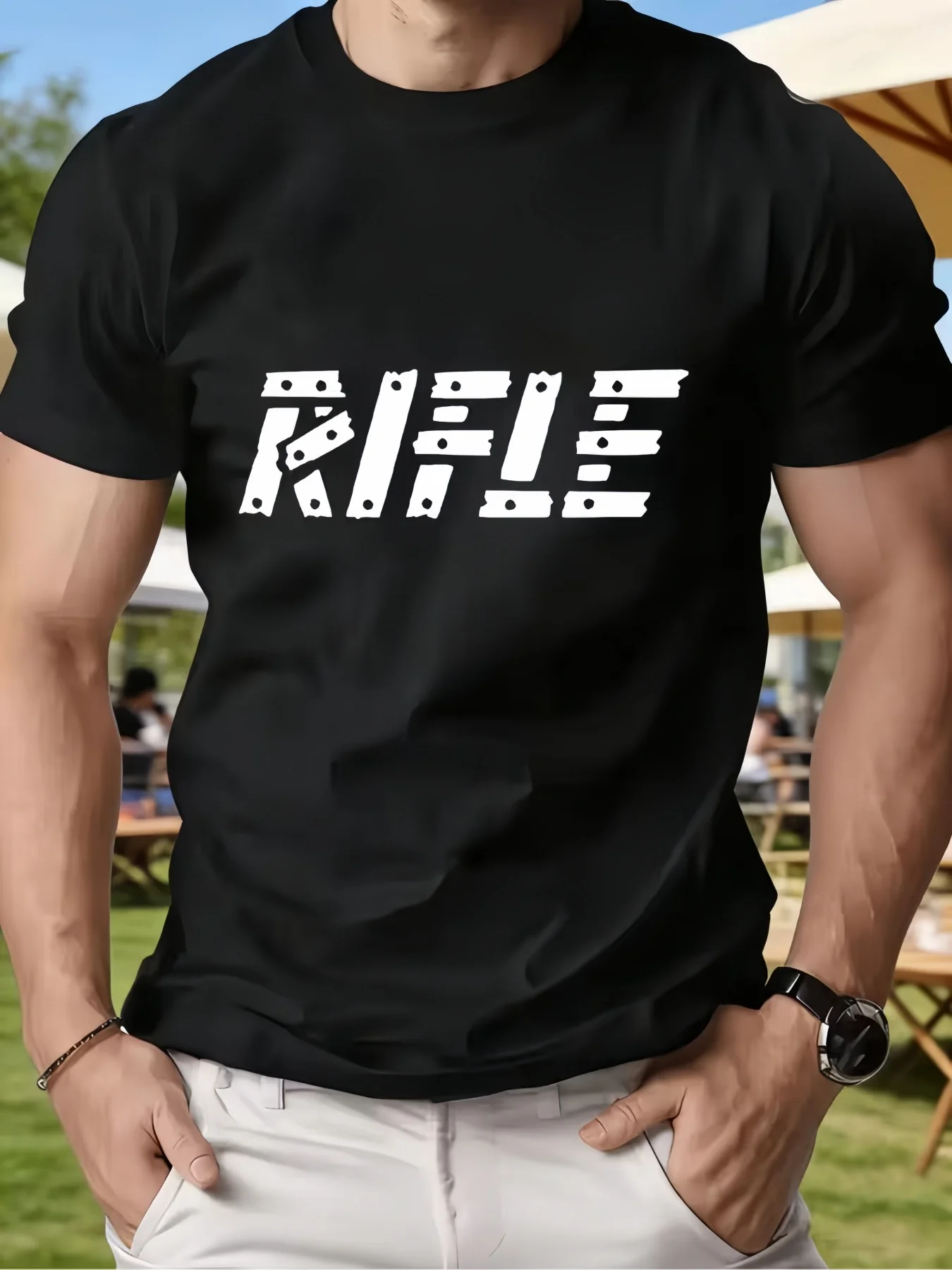 2026 summer cross-border hot selling men's new letter printed short sleeved casual loose round neck T-shirt street wear men's to
