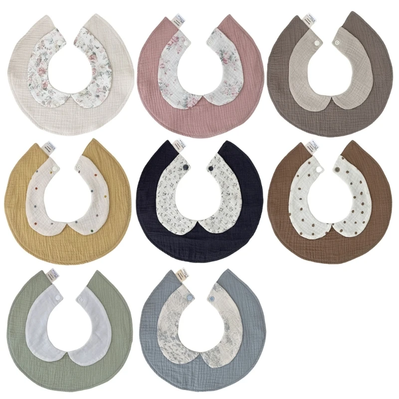 Burp Cloths Nursing Bib with Collar Drooling Apron Feeding Bib Saliva Towel
