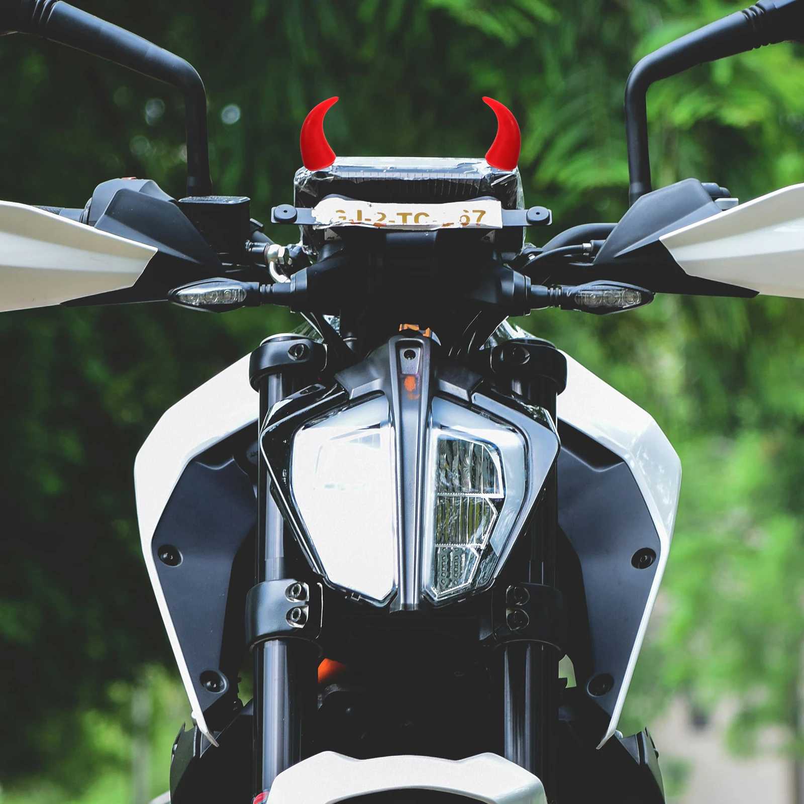 

2 Pcs Demon Calf Horns Red Motorcycle Accessories Durable Material Easy Installation Car Interior Stickers Halloween