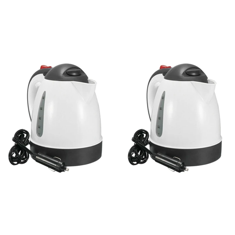 2X Vehicle Truck 1000Ml Kettle Hot Water Boiled Heater For Tea Coffee Stainless Steel Large Capacity 24V