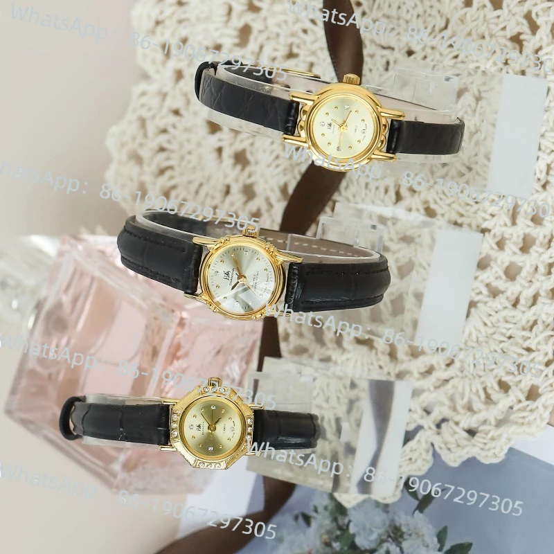 

Shanghai-made Retro Gold-plated Black Leather Strap Manual Mechanical Test Timing 90s Watch (strap Color Random)