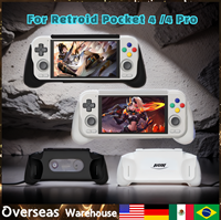 Black Transparent Grip and Bag for Retroid Pocket 4 /4 Pro  Handheld Game Console 64G/128G Carry Video Game Console Case Retro