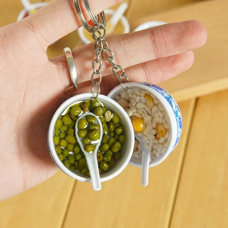 

4cm Artificial Noodles Congee Fake Chinese Style Food Dessert Food Pendant Miniature Keychain Simulation Decorations Home Decor