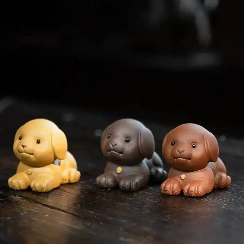 Tea Pet Puppy Figurine Handmade Twelve Zodiac Dog Sculpture Tea Table Tea Play Accessories Nurture Wealth Чаепитие