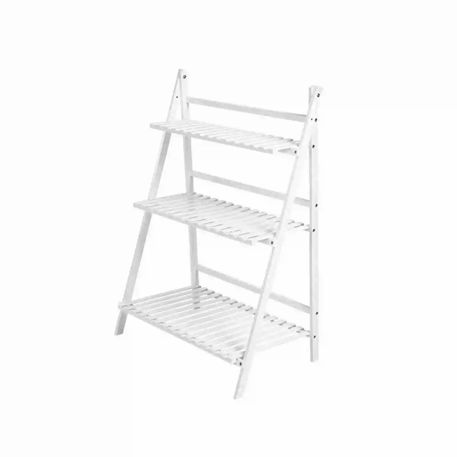 Multi Layer Foldable Plant Pots Rack Stand Shelf for Balcony Living Room Garden Patio(White)