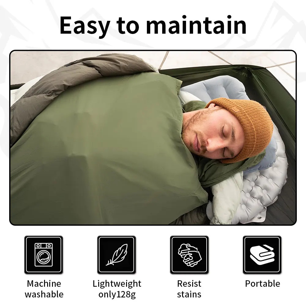 Naturehike-saco de dormir ultraligero para exteriores, saco de dormir para acampar, senderismo, Hotel, con forro único, 128g