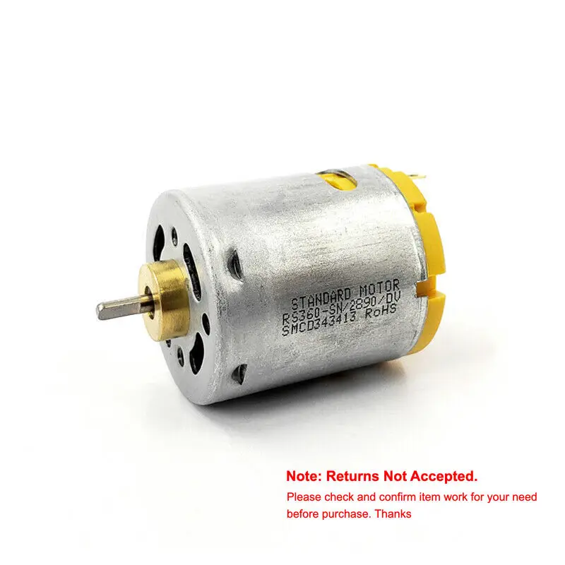 Standard RS360-SN/2890 Carbon Brush Motor DC 6V~12V 17000RPM High Speed Front Copper Bearing Strong Magnetic for Hair Dryer