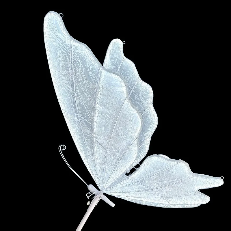 

Wedding stage butterfly street light T-table luminous wing ornament wall pendant three-color dimming butterfly floor lamp