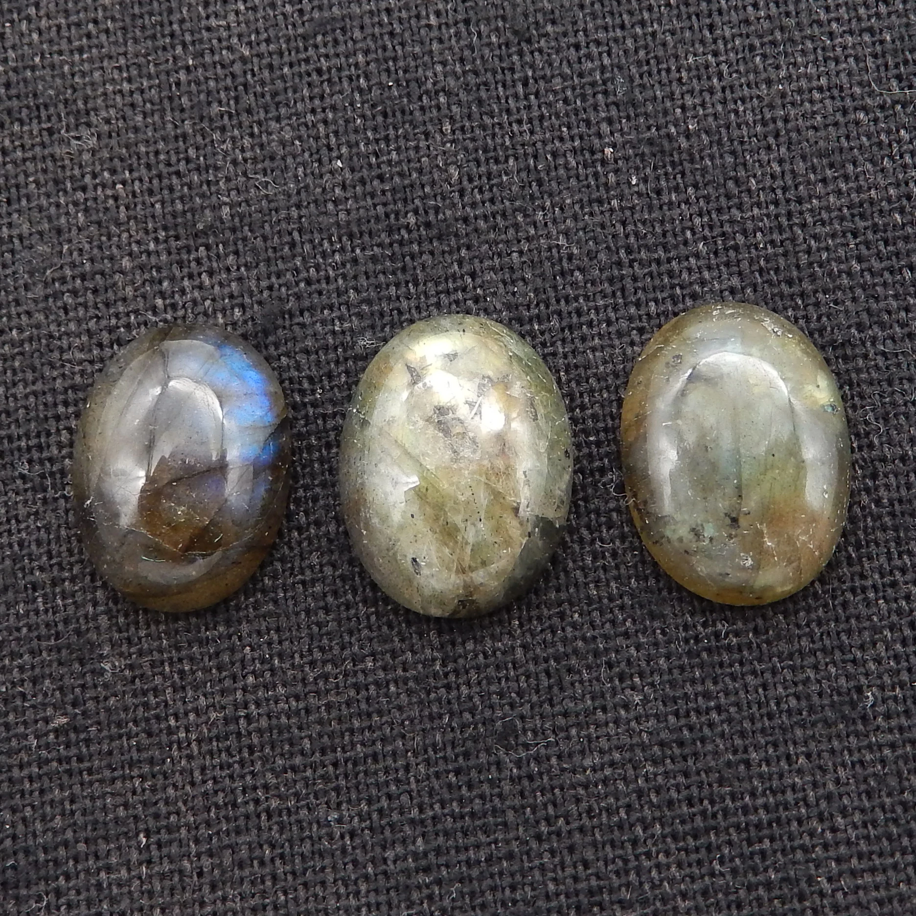 

3PCS Natural Labradorite Oval Flatback Cabochon High Quality Polished Gemstone Beads Jewelry DIY