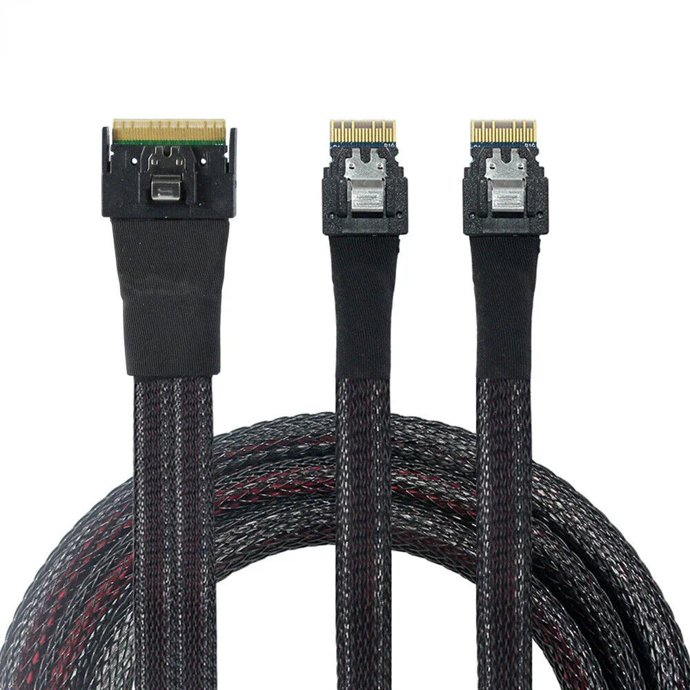 High-Speed Slimline SAS SFF-8654 8I To 2 Ports SFF-8654 4I Server connection Cable