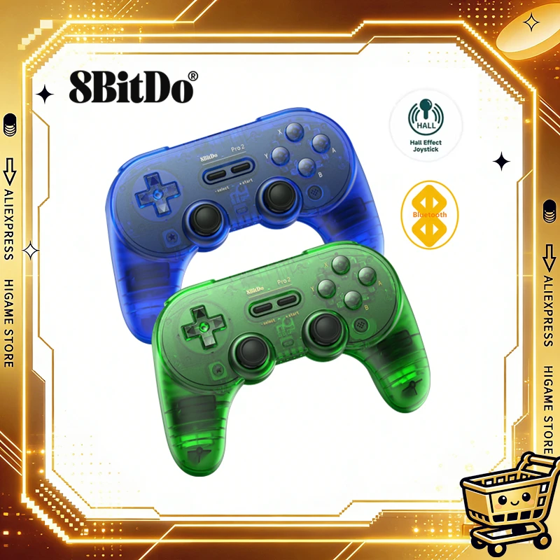 

Игровой контроллер 8Bitdo Pro 2, предназначенный для Switch 2, Windows, Steam Deck, Android и Raspberry Pi, геймпад, джойстик Hall