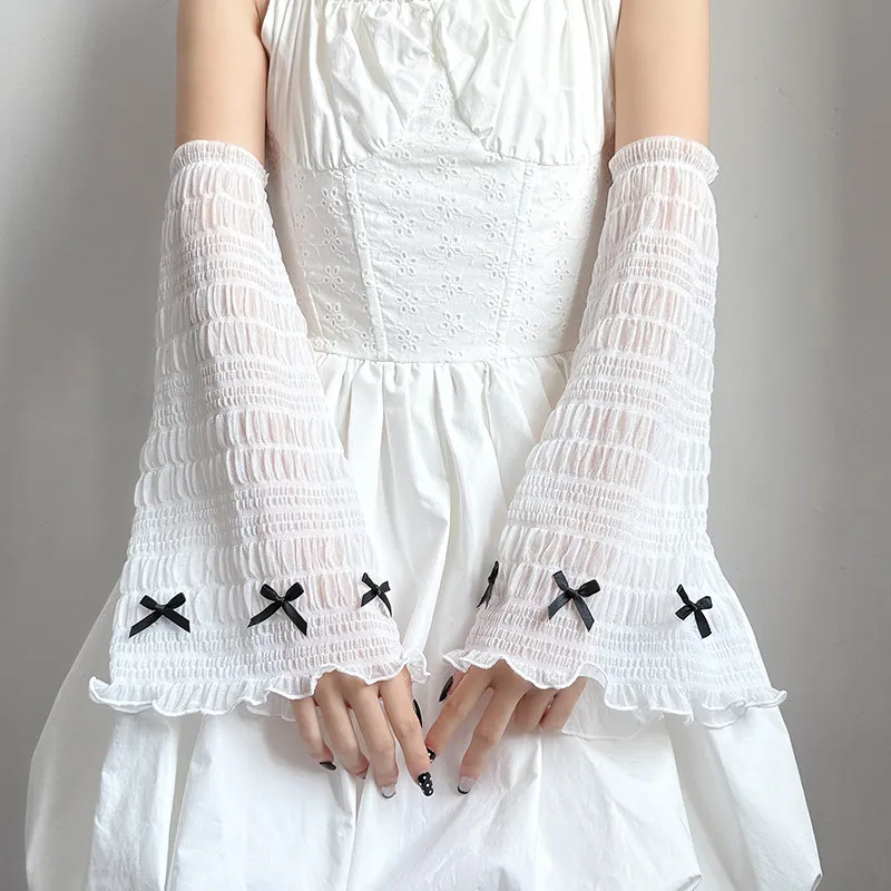 gants-blancs-lolita-japonais-pour-femmes-avec-nœud-fins-et-polyvalents-style-y2k-manchettes-douces-pour-l'ete