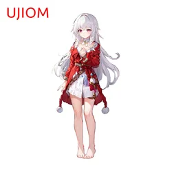 UJIOM 13cm X 6cm Honkai Star Rail Chibi Clara Wall Stickers Waterproof Vinyl Skateboard Laptop Decal Room Decoration Accessories