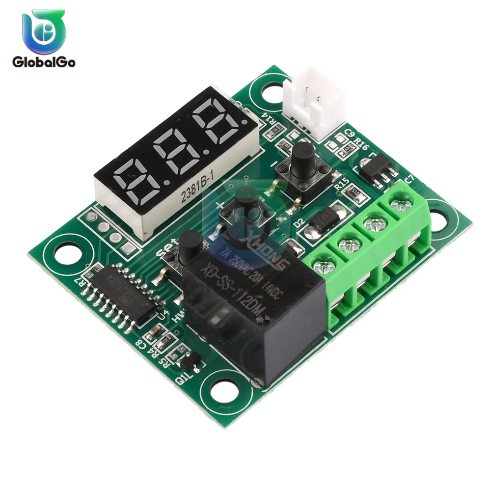 W1209 Digital LED DC 12V Heat Cool Temp Thermostat Temperature Control Switch Module On/Off Controller Board + NTC Sensor