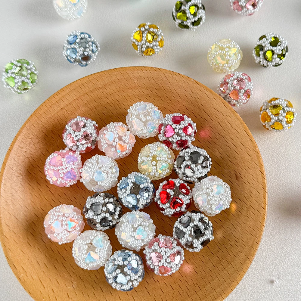 

Cordial Design 50Pcs 16*16MM DIY Fancy Beads/Rhinestone Effect/Hand Made/Jewelry Accessories/Round Shape/Acrylic Bead #18291