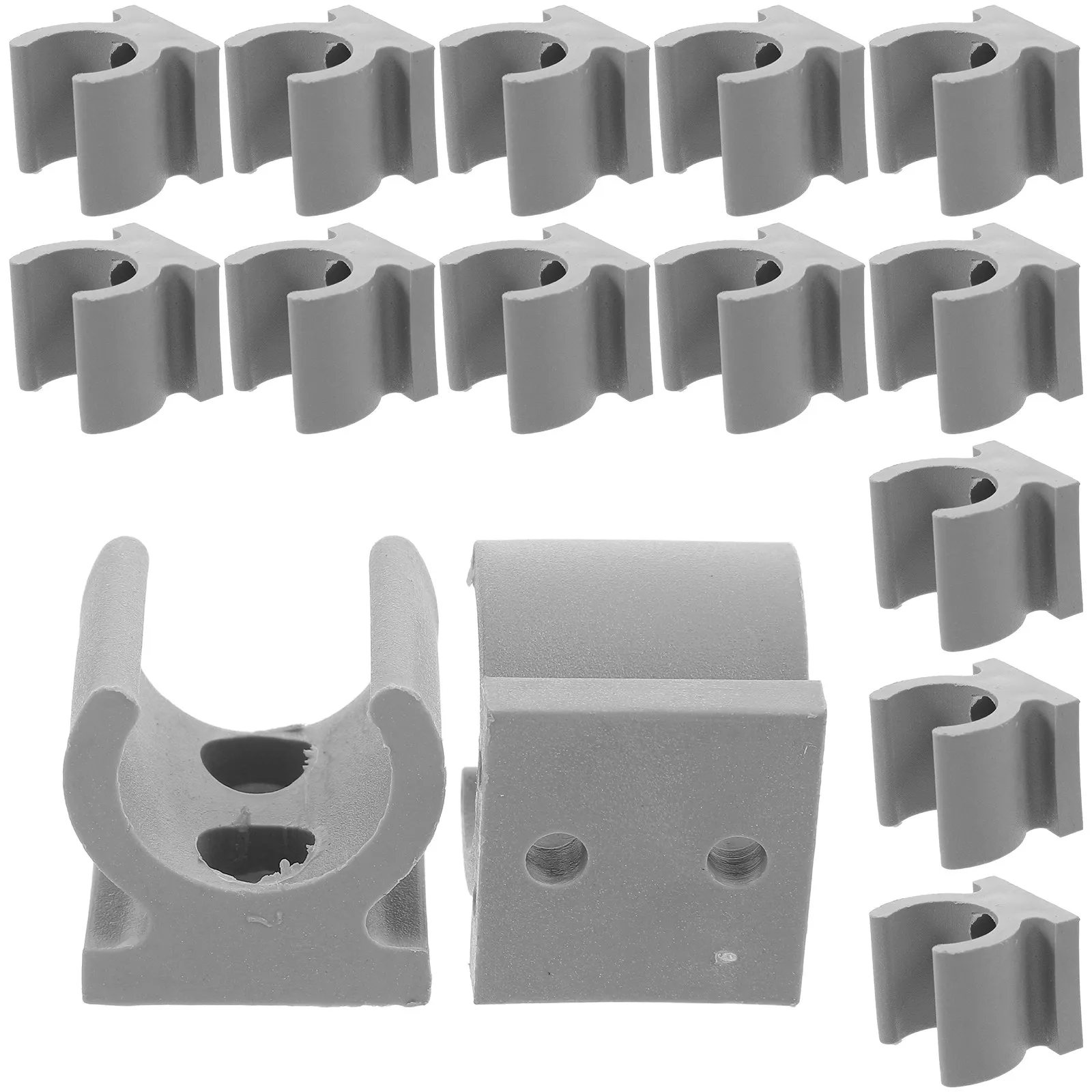 24Pcs Gray U-Shaped Plastic Clamps for Wheelchair Commode Chairs Heavy Duty Secure Fit Toilet Seat Pipe Holder Commode Chair