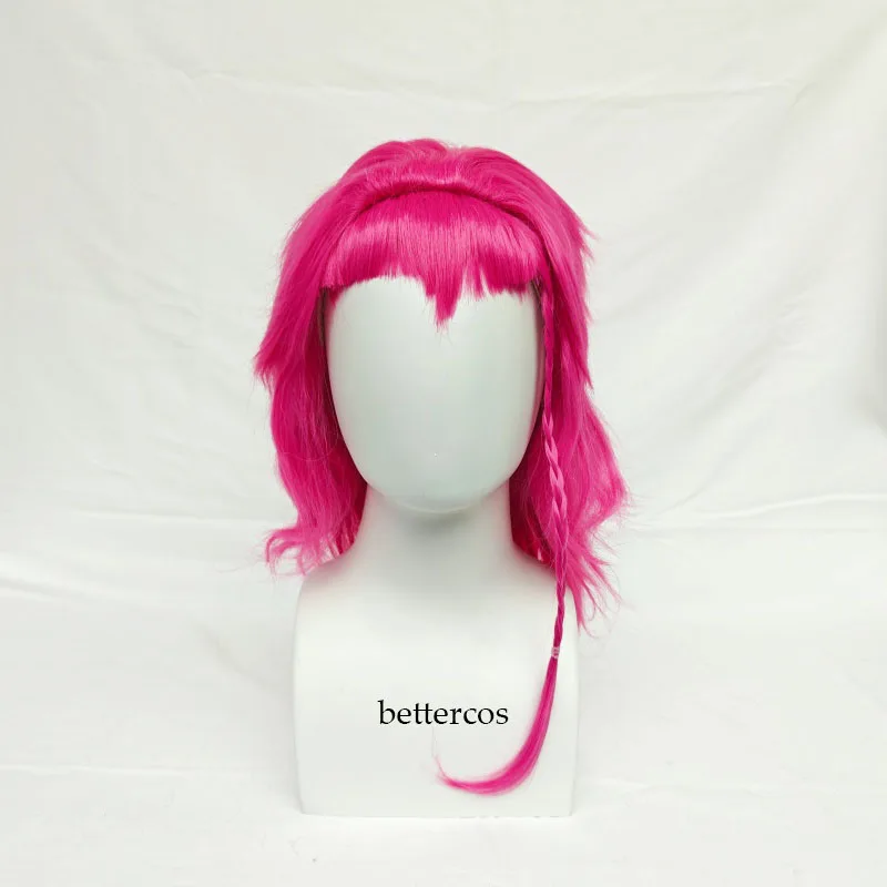 

Danganronpa V3 Kazuichi Souda Cosplay Wigs Short Shocking Pink Heat Resistant Synthetic Hair Wig + Wig Cap