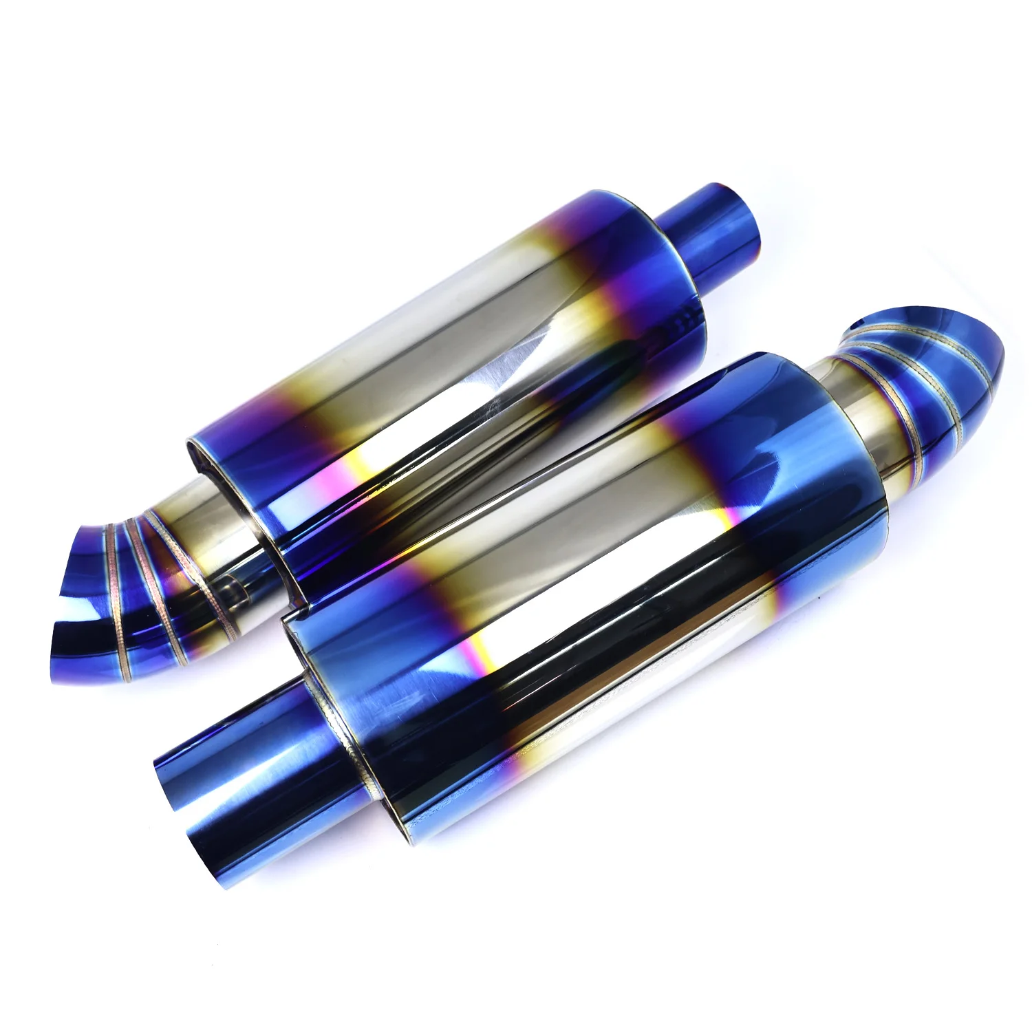 Straight-through car exhaust muffler, universal stainless steel exhaust pipe, improved car exhaust sound, sports car effect