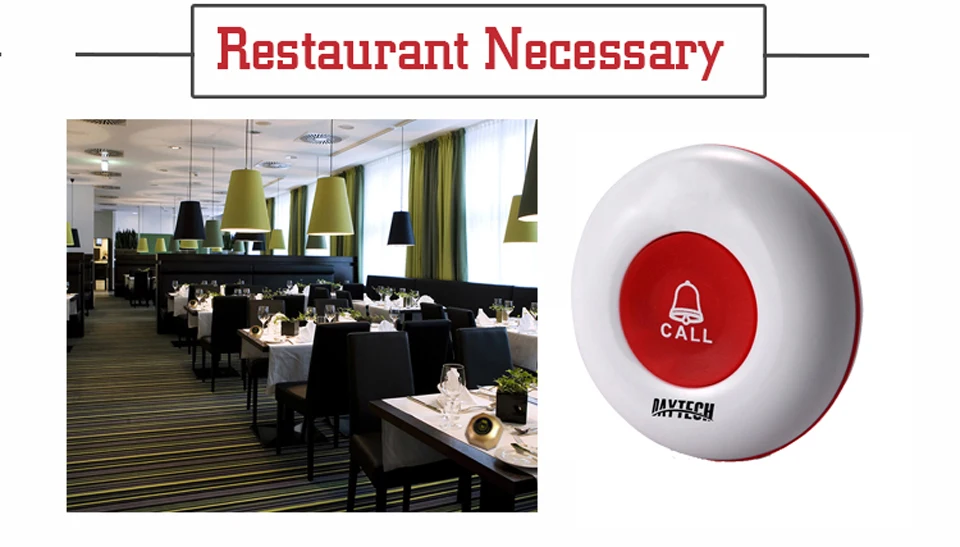 Long Receiving Distance Wireless Restaurant Hospital Call System