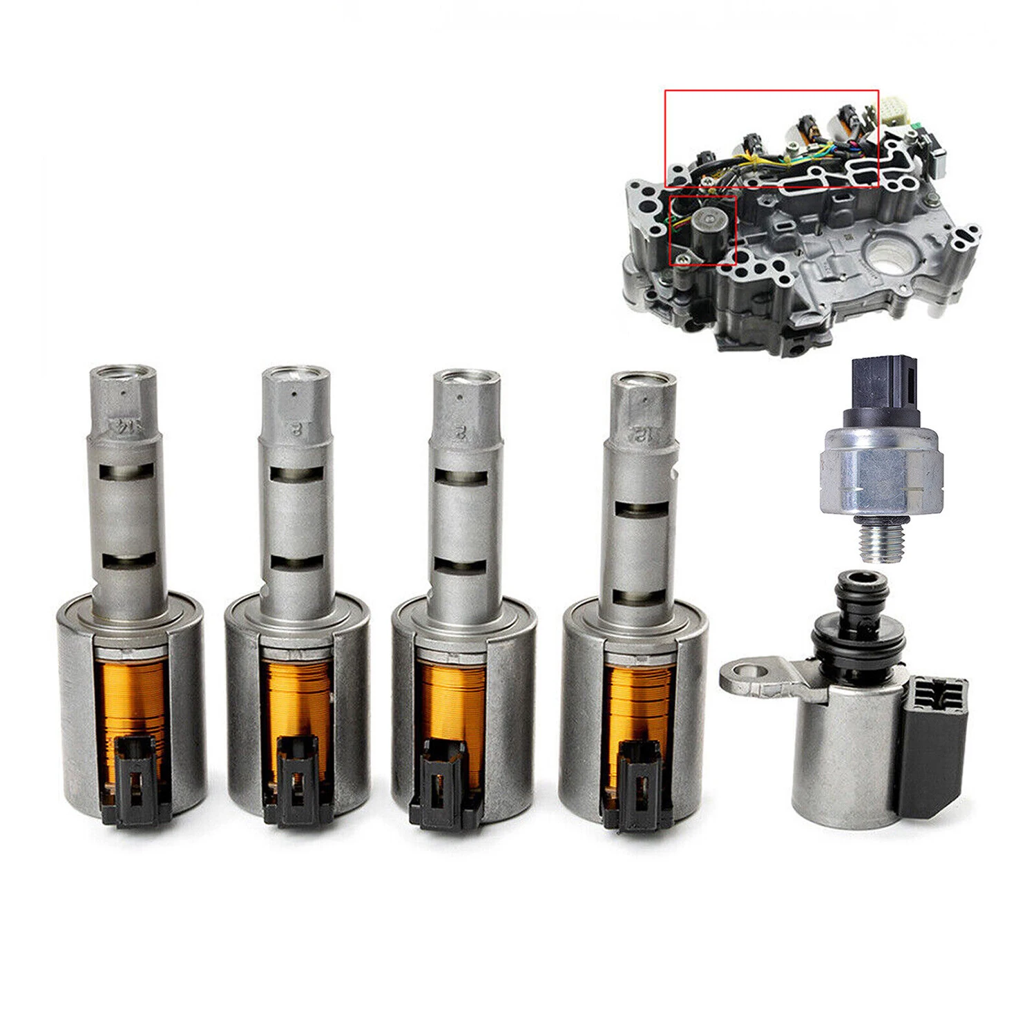 RE0F11A JF015E 1Set CVT Transmission Solenoid Pressure Sensor For Nissan Sentra Note Tiida Versa Chevrolet Spark Suzuki Swift