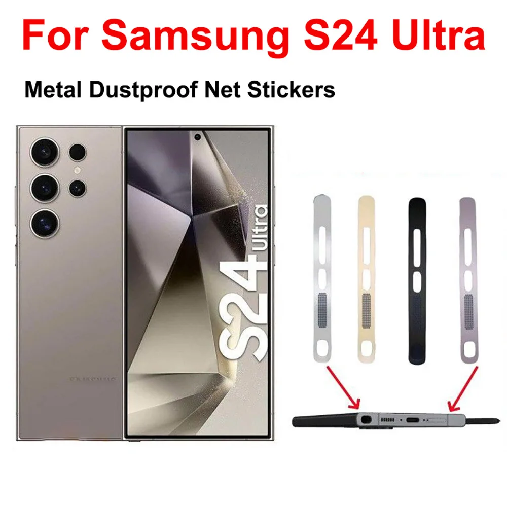 Dla Samsung S24 Ultra głośnik telefon siatka pyłoszczelna naklejki dla Galaxy S24Ultra światłowód zintegrowany głośnik osłona przed kurzem