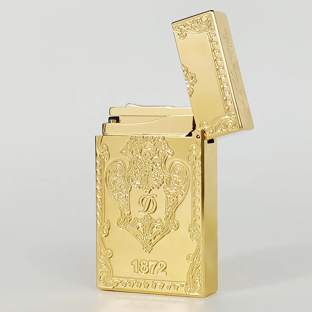 1872 Engraved D Brand Lighters Special Pattern Engraving Ding PIng Sound Tobacco Accessories Outdoors Cigar Gadgets Gift Dupont